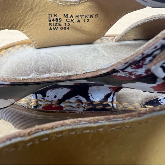 Dr. Martens Kids Floral Sandals - Black, White, and Red Size 12 - Picture 8 of 8